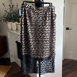 By Malene Birger macramé sheer skirt